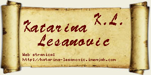 Katarina Lešanović vizit kartica